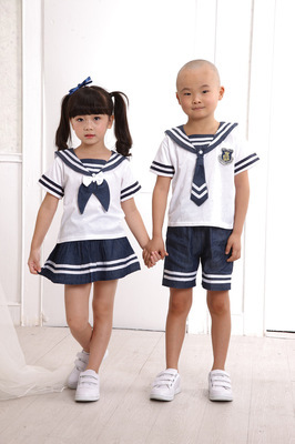 【童套装裙套装校服工厂直销2013新款校服可绣学校LOGO爆款加工定制】价格,厂家,图片,童套装,深圳市可乐可奇服饰-